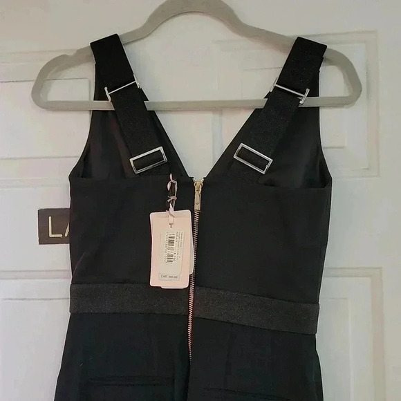 Ted Baker Black V-Neck Jumpsuit Size 1 Sparkle Ossia Pant Trim Strappy - Picture 8 of 12